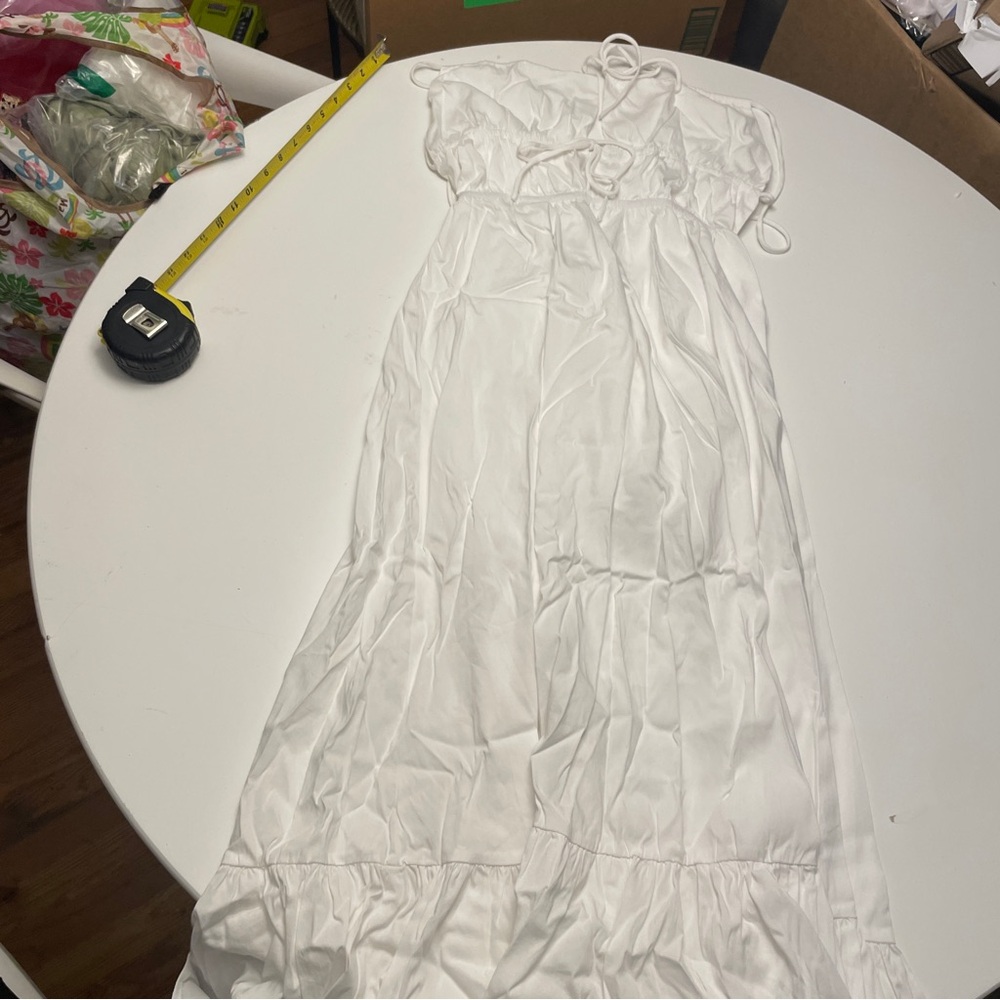 New Almere Summer Flowy Open Back Adjustable Tie Detail Maxi Dress XS